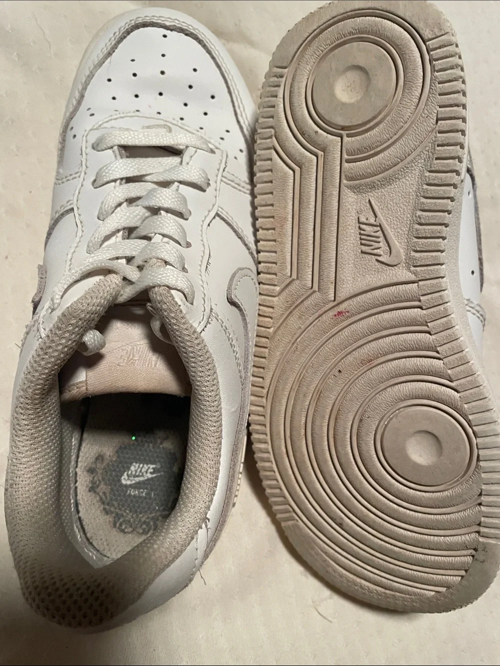 Nike Girls White Low-Top Leather Air Force One Sneakers
